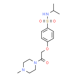 ChemSpider 2D Image | N-Isopropyl-4-[2-(4-methyl-1-piperazinyl)-2-oxoethoxy]benzenesulfonamide | C16H25N3O4S