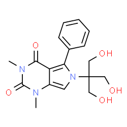 ChemSpider 2D Image | 6-[1,3-Dihydroxy-2-(hydroxymethyl)-2-propanyl]-1,3-dimethyl-5-phenyl-1H-pyrrolo[3,4-d]pyrimidine-2,4(3H,6H)-dione | C18H21N3O5