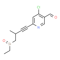 ChemSpider 2D Image | 4-Chloro-6-{4-[ethyl(oxo)silyl]-3-methyl-1-butyn-1-yl}nicotinaldehyde | C13H14ClNO2Si