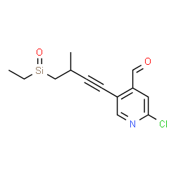 ChemSpider 2D Image | 2-Chloro-5-{4-[ethyl(oxo)silyl]-3-methyl-1-butyn-1-yl}isonicotinaldehyde | C13H14ClNO2Si