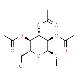 ChemSpider 2D Image | Methyl 2,3,4-tri-O-acetyl-6-chloro-6-deoxy-alpha-D-glucopyranoside | C13H19ClO8