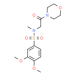 ChemSpider 2D Image | 3,4-Dimethoxy-N-methyl-N-[2-(4-morpholinyl)-2-oxoethyl]benzenesulfonamide | C15H22N2O6S