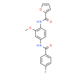 ChemSpider 2D Image | N-{4-[(4-Fluorobenzoyl)amino]-2-methoxyphenyl}-2-furamide | C19H15FN2O4
