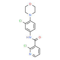 ChemSpider 2D Image | 2-Chloro-N-[3-chloro-4-(4-morpholinyl)phenyl]nicotinamide | C16H15Cl2N3O2