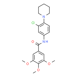 ChemSpider 2D Image | N-[3-Chloro-4-(1-piperidinyl)phenyl]-3,4,5-trimethoxybenzamide | C21H25ClN2O4
