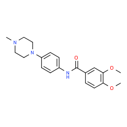 ChemSpider 2D Image | 3,4-Dimethoxy-N-[4-(4-methyl-1-piperazinyl)phenyl]benzamide | C20H25N3O3