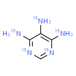 ChemSpider 2D Image | 4,5,6-(~15~N_2_)Pyrimidine(~15~N_3_)triamine | C4H715N5