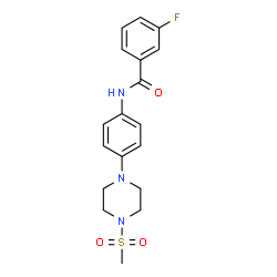 ChemSpider 2D Image | 3-Fluoro-N-{4-[4-(methylsulfonyl)-1-piperazinyl]phenyl}benzamide | C18H20FN3O3S