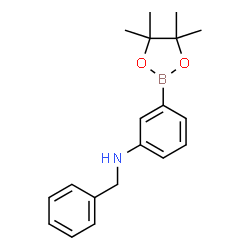ChemSpider 2D Image | N-Benzyl-3-(4,4,5,5-tetramethyl-1,3,2-dioxaborolan-2-yl)aniline | C19H24BNO2