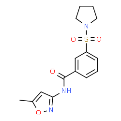 ChemSpider 2D Image | N-(5-Methyl-1,2-oxazol-3-yl)-3-(1-pyrrolidinylsulfonyl)benzamide | C15H17N3O4S