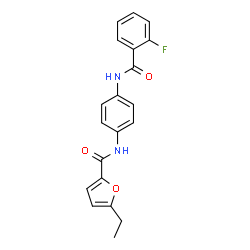 ChemSpider 2D Image | 5-Ethyl-N-{4-[(2-fluorobenzoyl)amino]phenyl}-2-furamide | C20H17FN2O3