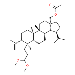 ChemSpider 2D Image | (3alpha,4beta,5beta,8alpha,9beta,10alpha,13alpha,14beta,15beta)-4-(3,3-Dimethoxypropyl)-3-isopropenyl-15-isopropyl-4,9-dimethylandrostan-18-yl acetate | C34H58O4