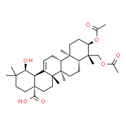 ChemSpider 2D Image | (3alpha,19alpha)-3,24-Diacetoxy-19-hydroxyolean-12-en-28-oic acid | C34H52O7