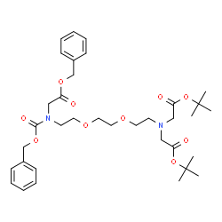 ChemSpider 2D Image | Benzyl N-[(benzyloxy)carbonyl]-N-(13,13-dimethyl-9-{2-[(2-methyl-2-propanyl)oxy]-2-oxoethyl}-11-oxo-3,6,12-trioxa-9-azatetradec-1-yl)glycinate | C35H50N2O10