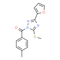 ChemSpider 2D Image | (3-Furan-2-yl-5-methylsulfanyl-[1,2,4]triazol-1-yl)-p-tolyl-methanone | C15H13N3O2S