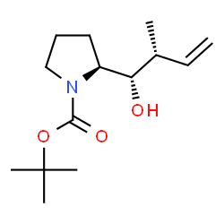 ChemSpider 2D Image | 2-Methyl-2-propanyl (2S)-2-[(1S,2R)-1-hydroxy-2-methyl-3-buten-1-yl]-1-pyrrolidinecarboxylate | C14H25NO3