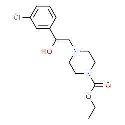 ChemSpider 2D Image | ethyl 4-(2-(3-chlorophenyl)-2-hydroxyethyl)piperazine-1-carboxylate | C15H21ClN2O3