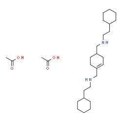 ChemSpider 2D Image | N,N'-[1-Cyclohexene-1,4-diylbis(methylene)]bis(2-cyclohexylethanamine) acetate (1:2) | C28H52N2O4