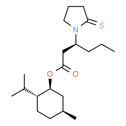 ChemSpider 2D Image | (1S,2R,5S)-2-Isopropyl-5-methylcyclohexyl (3R)-3-(2-thioxo-1-pyrrolidinyl)hexanoate | C20H35NO2S