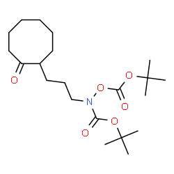 ChemSpider 2D Image | 2-Methyl-2-propanyl ({[(2-methyl-2-propanyl)oxy]carbonyl}oxy)[3-(2-oxocyclooctyl)propyl]carbamate | C21H37NO6