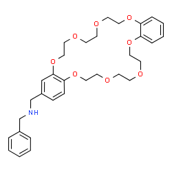 ChemSpider 2D Image | N-Benzyl-1-(6,7,9,10,12,13,20,21,23,24,26,27-dodecahydrodibenzo[b,n][1,4,7,10,13,16,19,22]octaoxacyclotetracosin-2-yl)methanamine | C32H41NO8