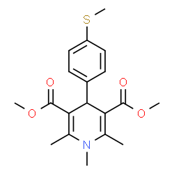 ChemSpider 2D Image | 3,5-Dimethyl 1,4-dihydro-1,2,6-trimethyl-4-[4-(methylthio)phenyl]-3,5-pyridinedicarboxylate | C19H23NO4S