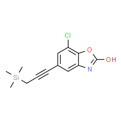 ChemSpider 2D Image | 7-Chloro-5-[3-(trimethylsilyl)-1-propyn-1-yl]-1,3-benzoxazol-2-ol | C13H14ClNO2Si