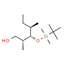 ChemSpider 2D Image | (2R,3S,4R)-3-{[Dimethyl(2-methyl-2-propanyl)silyl]oxy}-2,4-dimethyl-1-hexanol | C14H32O2Si