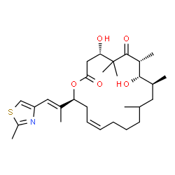 ChemSpider 2D Image | (4S,7R,8S,9S,15Z,18S)-4,8-Dihydroxy-5,5,7,9,11-pentamethyl-18-[(1E)-1-(2-methyl-1,3-thiazol-4-yl)-1-propen-2-yl]oxacyclooctadec-15-ene-2,6-dione | C29H45NO5S