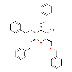 ChemSpider 2D Image | Benzyl 2,3,6-tri-O-benzyl-beta-D-glucopyranoside | C34H36O6