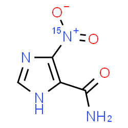 ChemSpider 2D Image | 4-(~15~N)Nitro-1H-imidazole-5-carboxamide | C4H4N315NO3