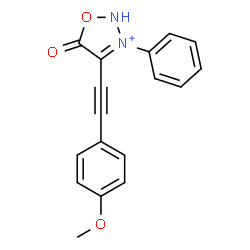 ChemSpider 2D Image | 4-[(4-Methoxyphenyl)ethynyl]-5-oxo-3-phenyl-2,5-dihydro-1,2,3-oxadiazol-3-ium | C17H13N2O3