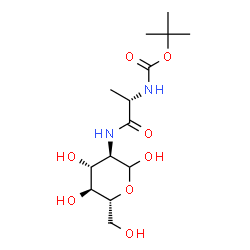 ChemSpider 2D Image | 2-Deoxy-2-{[(2S)-2-({[(2-methyl-2-propanyl)oxy]carbonyl}amino)propanoyl]amino}-D-glucopyranose | C14H26N2O8