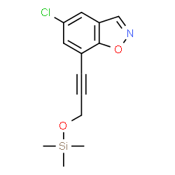 ChemSpider 2D Image | 5-Chloro-7-{3-[(trimethylsilyl)oxy]-1-propyn-1-yl}-1,2-benzoxazole | C13H14ClNO2Si