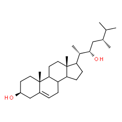 ChemSpider 2D Image | (3beta,8xi,9xi,14xi,17xi,22S,24R)-Ergost-5-ene-3,22-diol | C28H48O2