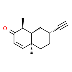 ChemSpider 2D Image | (1S,4aS,7R,8aS)-7-Ethynyl-1,4a-dimethyl-4a,5,6,7,8,8a-hexahydro-2(1H)-naphthalenone | C14H18O