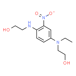 ChemSpider 2D Image | 2-({4-[Ethyl(2-hydroxyethyl)amino]-2-nitrophenyl}amino)ethanol | C12H19N3O4