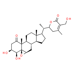 ChemSpider 2D Image | (3beta,4beta,5beta,6beta,17xi)-3,4,27-Trihydroxy-5,6:22,26-diepoxyergost-24-ene-1,26-dione | C28H40O7