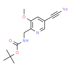 ChemSpider 2D Image | ({5-Methoxy-6-[({[(2-methyl-2-propanyl)oxy]carbonyl}amino)methyl]-3-pyridinyl}ethynyl)sodium | C14H17N2NaO3