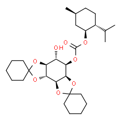 ChemSpider 2D Image | (3a'S,4'R,5'S,5a'S,8a'R,8b'S)-5'-Hydroxyhexahydrodispiro[cyclohexane-1,2'-[1,3]dioxolo[4,5-e][1,3]benzodioxole-7',1''-cyclohexan]-4'-yl (1S,2R,5S)-2-isopropyl-5-methylcyclohexyl carbonate | C29H46O8