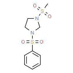 ChemSpider 2D Image | 1-Benzenesulfonyl-3-methanesulfonyl-imidazolidine | C10H14N2O4S2