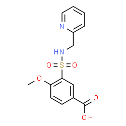 ChemSpider 2D Image | 4-Methoxy-3-[(2-pyridinylmethyl)sulfamoyl]benzoic acid | C14H14N2O5S