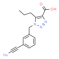 ChemSpider 2D Image | ({3-[(4-Carboxy-5-propyl-1H-1,2,3-triazol-1-yl)methyl]phenyl}ethynyl)sodium | C15H14N3NaO2