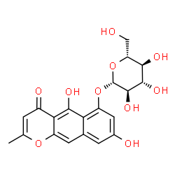 ChemSpider 2D Image | 5,8-Dihydroxy-2-methyl-4-oxo-4H-benzo[g]chromen-6-yl beta-D-glucopyranoside | C20H20O10