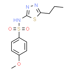 ChemSpider 2D Image | 4-Methoxy-N-(5-propyl-1,3,4-thiadiazol-2-yl)benzenesulfonamide | C12H15N3O3S2