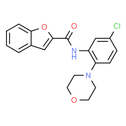 ChemSpider 2D Image | N-[5-Chloro-2-(4-morpholinyl)phenyl]-1-benzofuran-2-carboxamide | C19H17ClN2O3