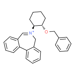 ChemSpider 2D Image | 6-[(1S,2S)-2-(Benzyloxy)cyclohexyl]-5H-dibenzo[c,e]azepinium | C27H28NO