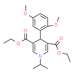 ChemSpider 2D Image | Diethyl 4-(2,5-dimethoxyphenyl)-1-isopropyl-1,4-dihydro-3,5-pyridinedicarboxylate | C22H29NO6