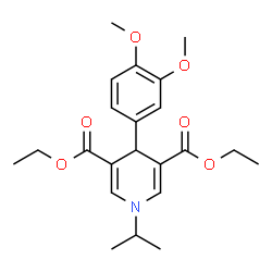 ChemSpider 2D Image | Diethyl 4-(3,4-dimethoxyphenyl)-1-isopropyl-1,4-dihydro-3,5-pyridinedicarboxylate | C22H29NO6