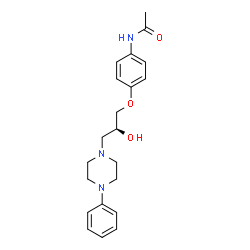 ChemSpider 2D Image | N-{4-[(2S)-2-Hydroxy-3-(4-phenyl-1-piperazinyl)propoxy]phenyl}acetamide | C21H27N3O3